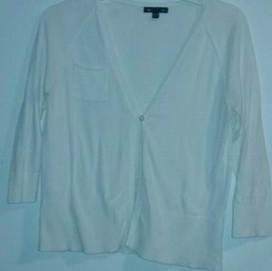 Gap white cotton cardigan with front pocket detail